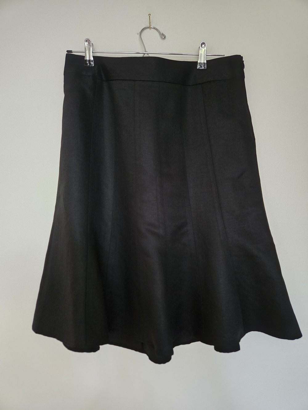 LOFT Black A-Line Flared Skirt